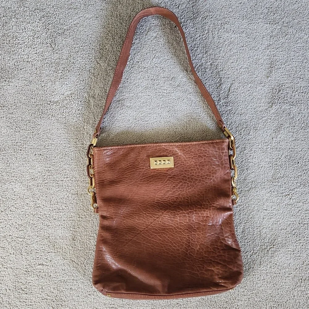 Tory Burch caramel/brown leather transformer bucket/ shoulder big bag